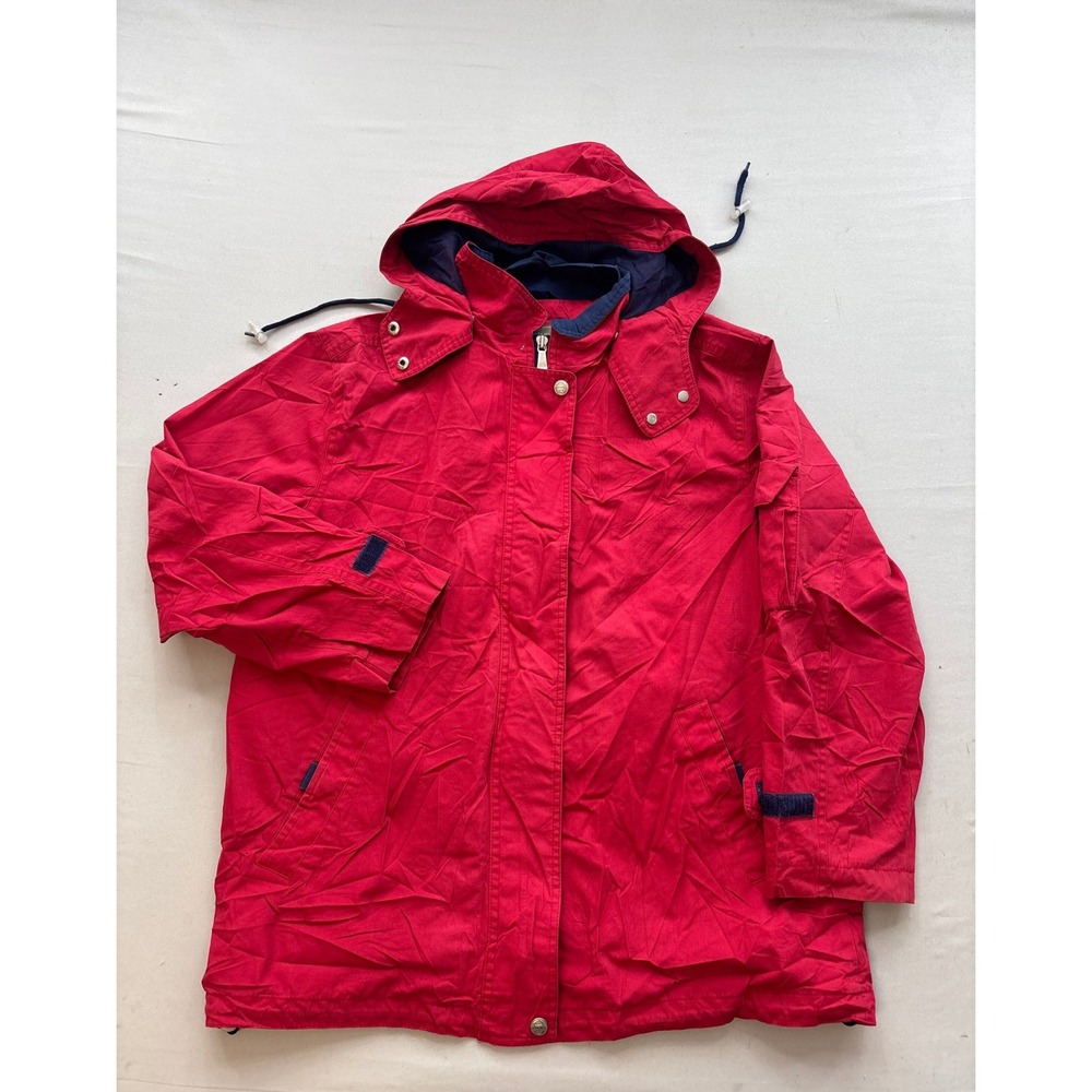 Pacific Trail Outdoor Wear Red Hooded Jacket Womens Medium Mesh Lined Utility